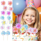 35Pcs Foil Firework Cupcake Toppers, Sparkle Tinsel Cake Toppers, Tinsel Drink Cake Decoration, Cocktail Food Fruit Toothpick for Cake Decoration Party Supplies