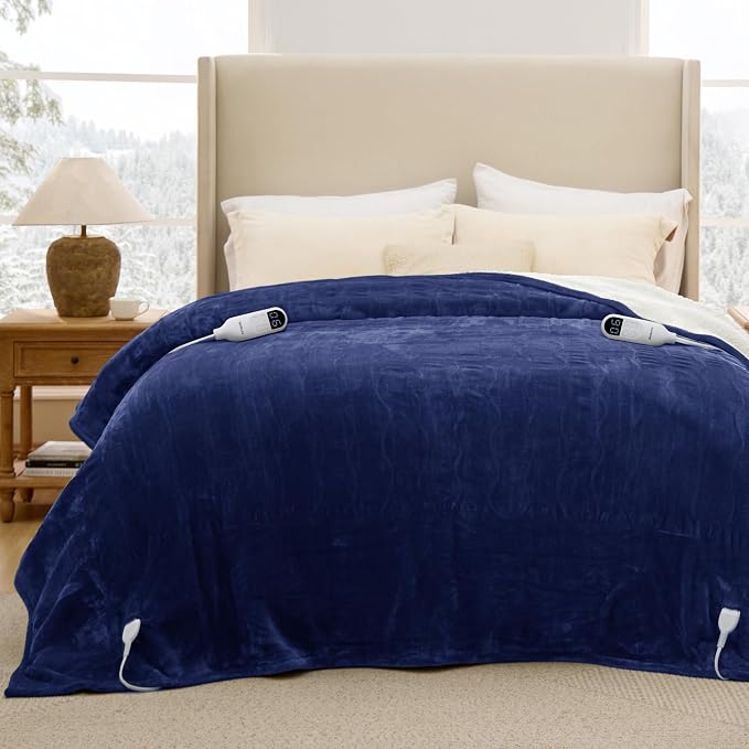 Bedsure Heated Blanket Queen Size, Dual Control Electric Blanket, 6 Heat/6 - Image 9