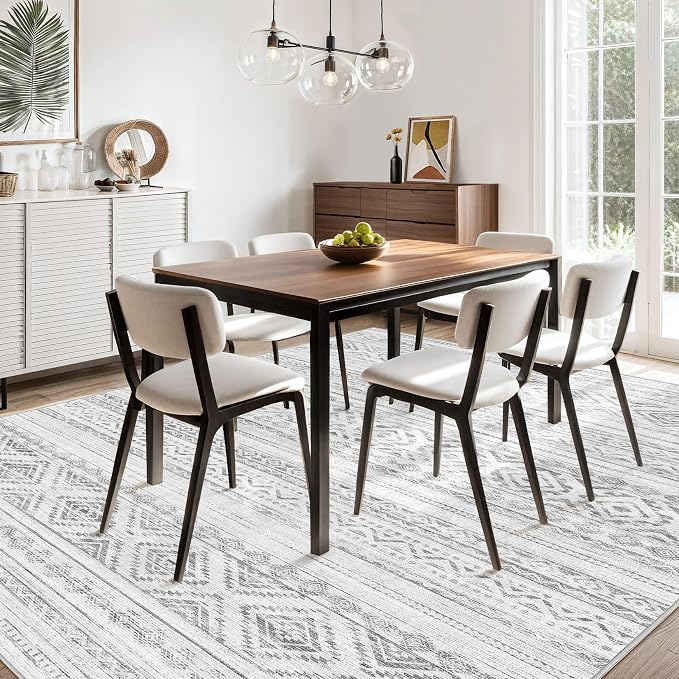 cotiled Boho 10x14 Area Rug for Living Room: Large Moroccan Washable Rug | - Image 8