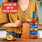 Jimoco® Syrup Pump Dispenser + Torani® Sugar Free Peach Syrup, 25.4 oz - Coffee Syrup Pump & Flavoring Bundle