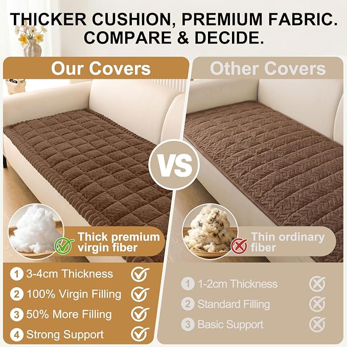 Smiry Couch Cover for Dogs, Non Slip Fuzzy Pet Sofa Arm Covers Washable | Sofa - Image 4