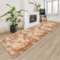 Super Soft Fluffy Living Room Area Rugs 2x8 ft Tie-Dyed Beige Shaggy Furry by JiaoBaba