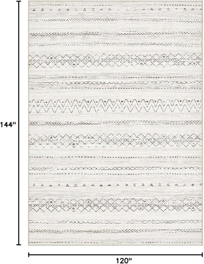 cotiled Boho 10x12 Area Rug for Living Room: Large Moroccan Washable Rug | - Image 2