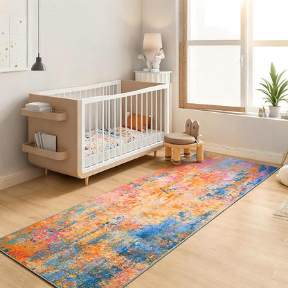 2x6 Rainbow Rug Runners for Hallways Kitchen Runner Rug Non Slip Washable - Image 4
