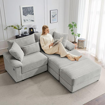 SUNWAVE 74" W Double Chaise Lounge Chair Indoor, Oversized Loveseat - Image 6