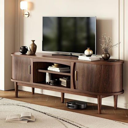 Decofy Mid Century TV Stand for TVs up to 70 Inches, Entertainment Center - Image 7