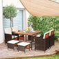Tangkula 9 Pieces Patio Acacia Wood Table and Chairs Set by TANGKULA