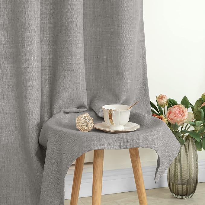 72 inch Length Linen Curtains for Living Room 2 Panels, Soft Privacy Drapes - Image 8