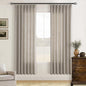 Burlywood Birch 72 Inch Pinch Pleated Linen Semi Sheer Curtains 2 Panels | by Twodrapes
