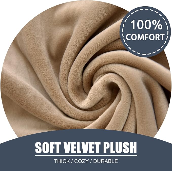 Stretch Cushion Cover, Soft Velvet Plush Cushion Slipcovers Loveseat Sofa - Image 3