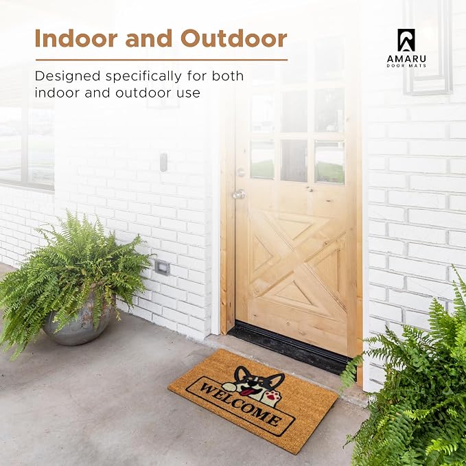 Coir Welcome Mat, Welcome Dog, 17 x 29 in | 100% Natural Coir, Anti-Shedding - Image 5