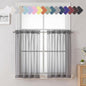 Charcoal Grey Sheer Kitchen Curtains 36 Inch Length 2 Pcs, Sheer Voile Curtain by Lecloud