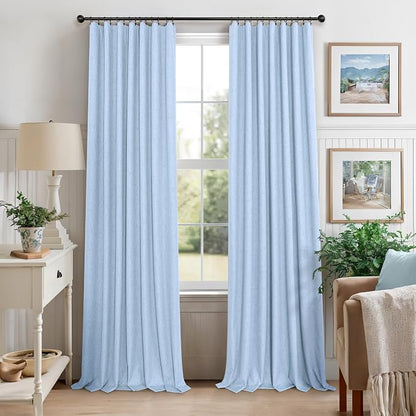 Pitalk 100% Blackout Light Blue Curtains 84 Inch Length - Image 9