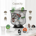 Coffee Pod Holder, Large K Cup Organizer, Large Capacity K Cup Storage for Keuring Espresso Capsule Coffee Creamer, Easy to Refill and Organize for Cafe Bar, Coffee Bar Decor