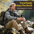 3 In 1 Portable Coffee Maker for Travel, 20 Bar Portable Espresso Machine with USB,Travel Coffee Maker Self-Heating, Compatible with Ground Coffee & Capsule for Hiking,Office,RV（Upgrade）