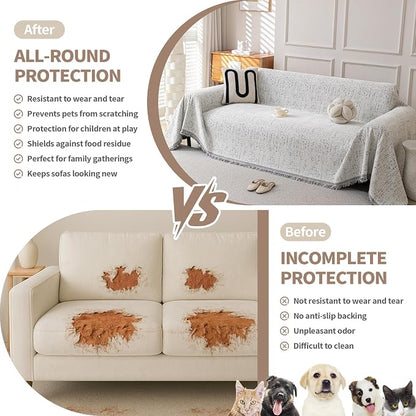 Boho Chenille Couch Cover for Dogs, Non Slip Sofa Cover, Couch Slipcover Covers - Image 4