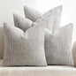 MIULEE Soft Decorative Chenille Pillow Covers Light Gray 18x18 Pack of 4 | by MIULEE