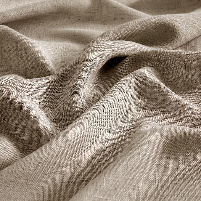 MIULEE Taupe Grey Linen Curtains 52x108 Inches Long 2 Panels - Image 4