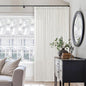 Beige White Pinch Pleated Linen Curtains 112 Inches Long 2 Panels | 400GSM by Twodrapes