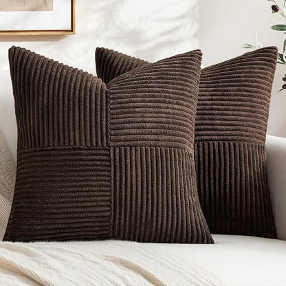 MIULEE Dark Brown Decorative Throw Pillow Covers by MIULEE