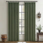 Custom Olive Green Pinch Pleated Drapes Linen Blend Light Filtering Curtains 86 by PleatedDrapes
