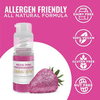 Bakell - Neon Pink Tinker Dust (4g, 1x Mini Spray Pump) Edible Glitter for Food, Desserts, and Beverages!