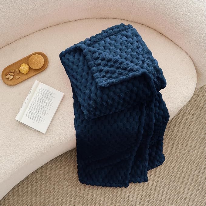BEDELITE Navy Twin Blanket for Couch, Soft Cozy Gifts for Women, 60 * 80 | 3D - Image 6