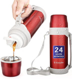 HoneyBee Coffee Thermo Keeps Liquid Hot or Cold for Up to 24 Hours Thermo 41 Ounce Thermos for Hot Drinks 18/8 Stainless Steel Bpa-Free Insulated Flask,termos para cafe…