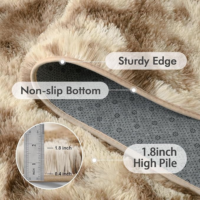 6x9 Ft Large Shag Rugs for Living Room Decor, Tie-Dyed Ultra Soft Fluffy Furry - Image 5