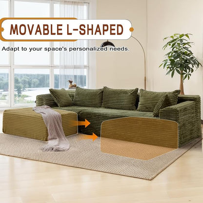 Korser 110" L-Shaped Modular Sectional Sofa - Image 6