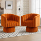 Swivel Accent Barrel Chair Set of 2- Cute Comfy Small Round 360° Arm Chair by YUUIJOAA