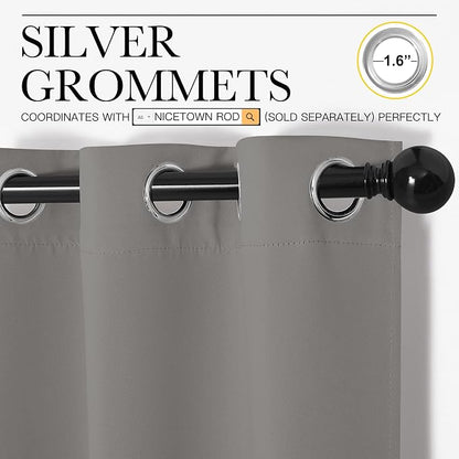 NICETOWN Blackout Curtains 63 inches Long, Thermal Insulated Solid Grommet Top - Image 3