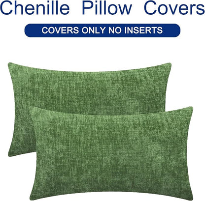 CaliTime Decorative Couch Throw Pillow Covers 20 X 12 Inches Forest Green | - Image 6