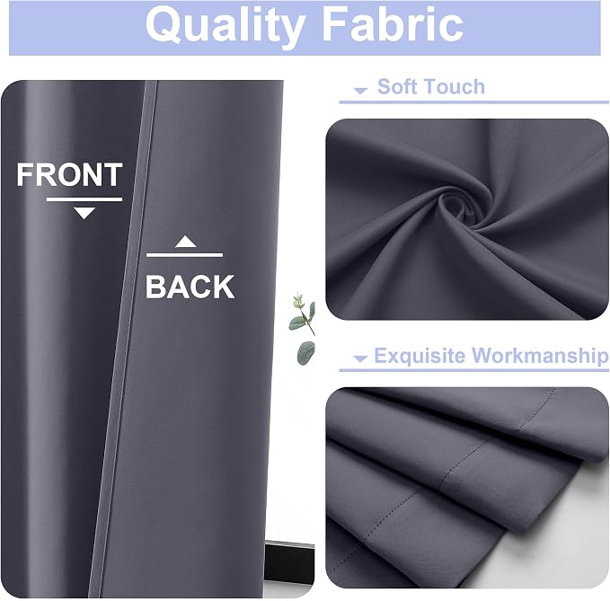 Simplebrand Ava Grey Short Blackout Curtains - Image 3