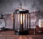 Electric Wax Warmer,Metal Wax Warmer,Rustic Candle Wax Burner for Aromatherapy Wax, Oil Burner,Fragrance,Home Decoration, Gifts (Lanterns), Black, HLBULB-002