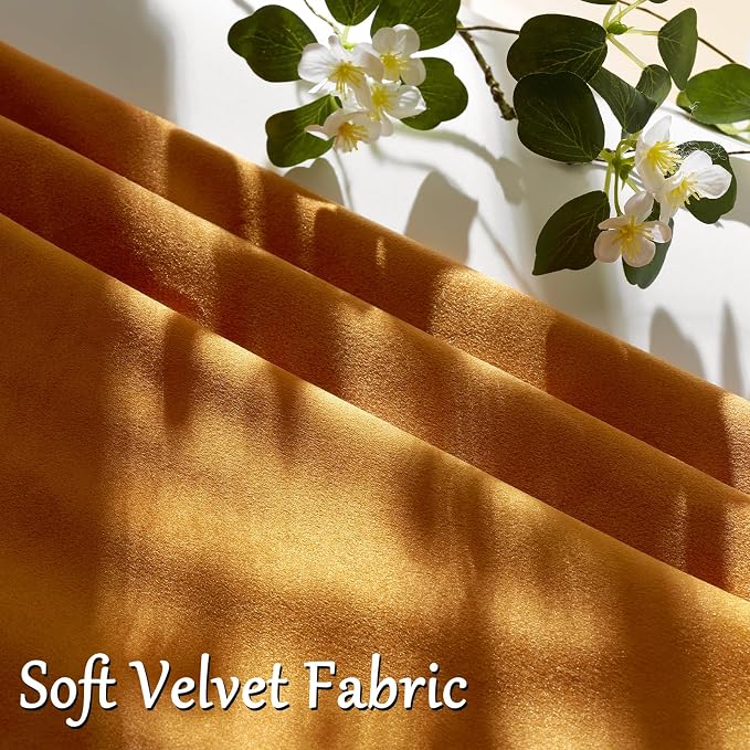 GIGIZAZA Orange Velvet Pillow Covers 22x22 Decorative Pillows Pack of 2 | Throw - Image 5
