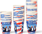 Smygoods Trump Design Disposable Paper Coffee Cups (10 OZ, 50 Count) For Hot Beverages, Tea, Espresso, Cocoa - To Go Drink Containers, Café & Office