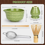 Matcha Whisk Set-Japanese Matcha Tea Kit includes Matcha Bowl with Spout,Matcha Whisk,Holder,Scoop,Sifter,Matcha Set for Making Matcha Latte,Tea Ceremony,Gifts for Family for Christmas Birthday
