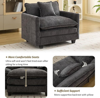 WUTUTUEE 41'' Modern Chenille Oversized Chair, Upholstered Accent Living Room - Image 5