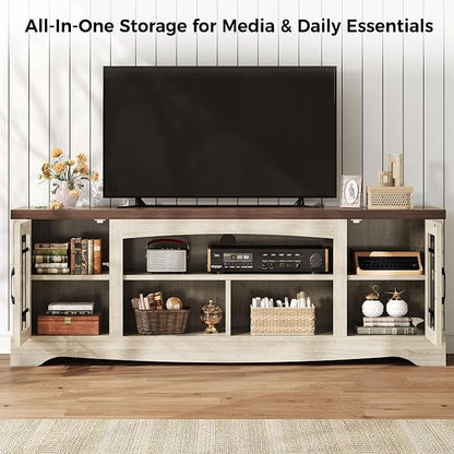 IRONCK Farmhouse TV Stand for 75 Inch TV, Rustic Entertainment Center - Image 7