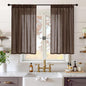 BGment Brown Linen Curtains 40 Inch Length, Short Drapes by BGment
