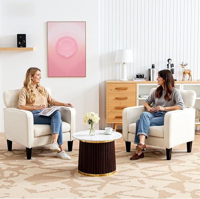 DUMOS Beige Modern Accent Chairs - Image 2