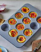 Caraway Non-Stick Ceramic 12-Cup Muffin Pan Duo - Naturally Slick Ceramic Coating - Non-Toxic, PTFE & PFOA Free - Perfect for Cupcakes, Muffins, and More - White