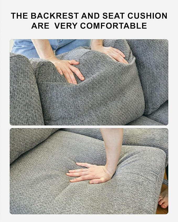 Belffin Chenille Corner Seat for Modular Couch. Sectional Sofa Module. Light - Image 5