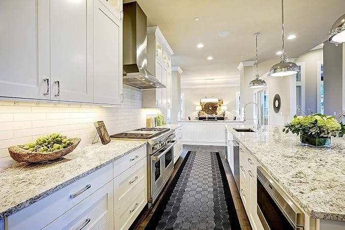 Custom Length Hallway Runner Rug, Slip Resistant, Checkered Black, 26 Inch X 5 - Image 2