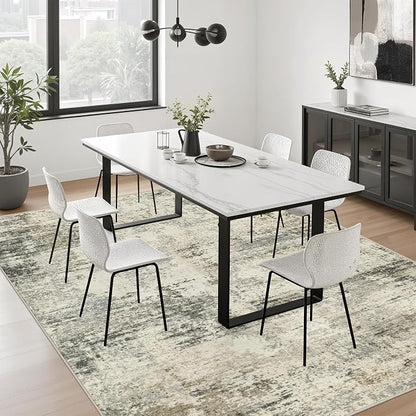 5x8 Area Rug Living Room: Modern Washable Soft Carpet Ash Brown | - Image 5