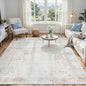 4x6 Washable Area Rug for Living Room Bedroom: Non-Slip Modern Beige White | by Oriannal