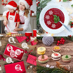 JULBEAR 36 Pieces Reusable Christmas Cookie Cake Stencils Templates Mold Tools Cookies Baking Painting Dessert Coffee Xmas Decoration