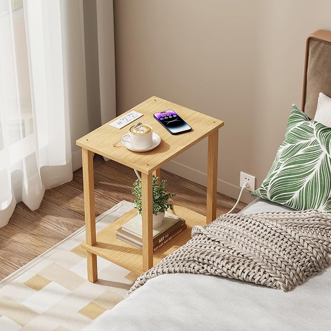 TUTOTAK End Table with Charging Station, Small Side Table with Outlets - Image 4