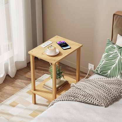 TUTOTAK End Table with Charging Station, Small Side Table with Outlets - Image 4